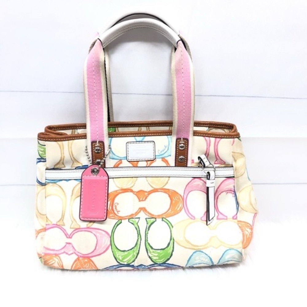 Coach Hamptons Signature Scribble Small Tote Bag #10673 (Matching Shoes and Bag)